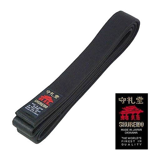 Ceinture piquee SHUREIDO Japon satin NOIR BudoStore