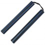 Nunchaku mousse, 30 cm, lignes noires & bleues - Corde