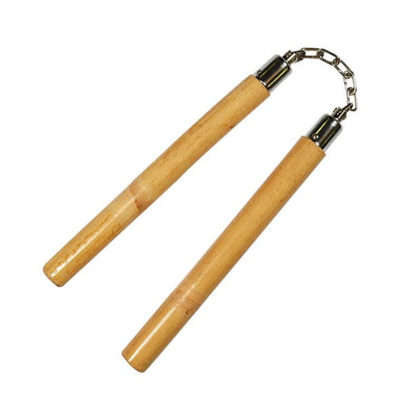 Nunchaku rotin vernis, 30 cm - Chaîne à rotule