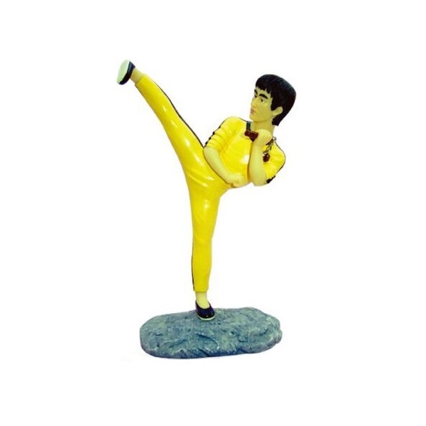 Statuette Bruce Lee "Coup de pied", hauteur 18 cm