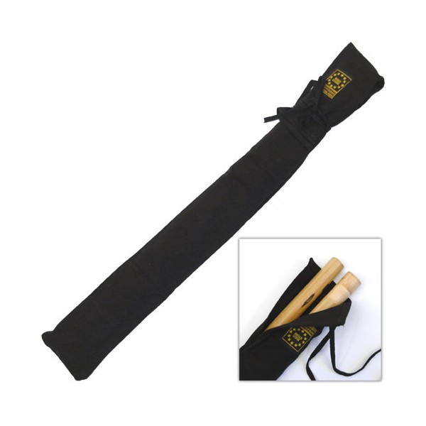 Etui en tissu coton, bas renforcé & bandoulière, 75 cm - Noir