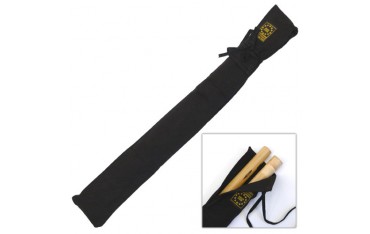 Etui en tissu coton, bas renforcé & bandoulière, 75 cm - Noir