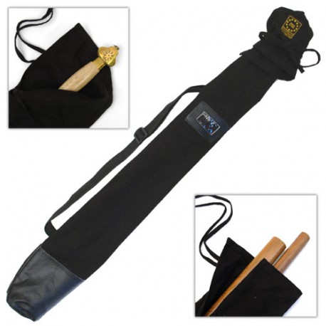 Etui large en bâche coton, bas renforcé & bandoulière, 110 cm - Noir