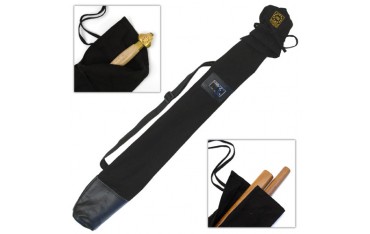 Etui large en bâche coton, bas renforcé & bandoulière, 110 cm - Noir