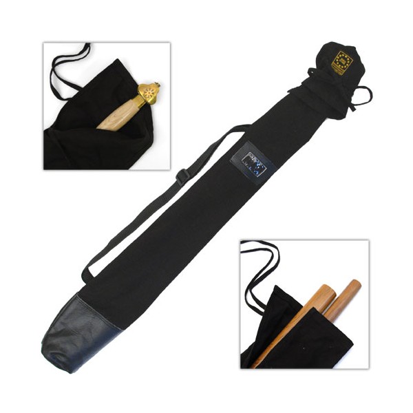 Etui large en bâche coton, bas renforcé & bandoulière, 130 cm - Noir