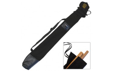 Etui large en bâche coton, bas renforcé & bandoulière, 150 cm - Noir