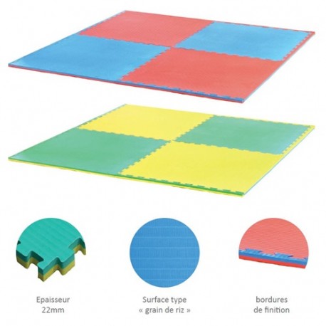 Tatamis "puzzle", 1m x 1m, ép. 40mm, modèles et tarifs nous consulter
