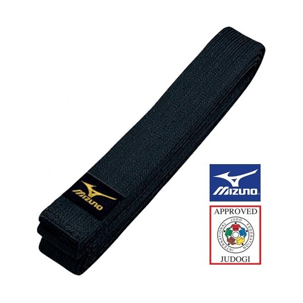 Ceinture piquée MIZUNO Japon "IJF", coton, 275 cm, T. 4 - NOIR