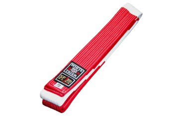 Ceinture piquée White Tiger 6, 7 et 8° Dan, T. 280 cm - BLANCHE/ROUGE