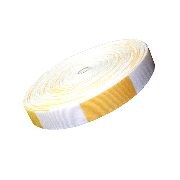 Ceinture sangle bicolore JUDO, rouleau coton 50 mètres - BLANC/JAUNE