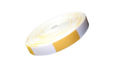 Ceinture sangle bicolore JUDO, rouleau coton 50 mètres - BLANC/JAUNE