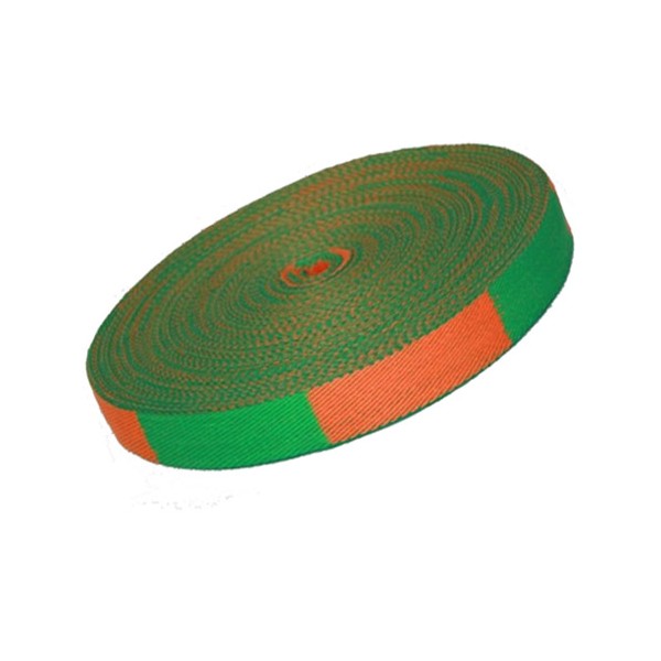 Ceinture sangle bicolore JUDO, rouleau 50 mètres - ORANGE/VERT