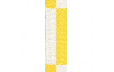 Ceinture sangle bicolore KARATE, rouleau 50 mètres - BLANC/JAUNE