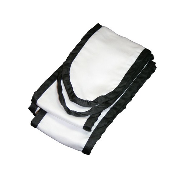 Ceinture Kung-Fu SATIN, 11 cm de large, long. 300 - BLANC bords noirs