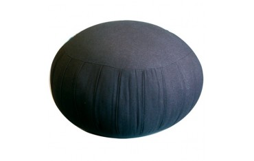 Zafu GM, coussin méditation, coton & kapok, 34 x 25,5cm - Noir Uni