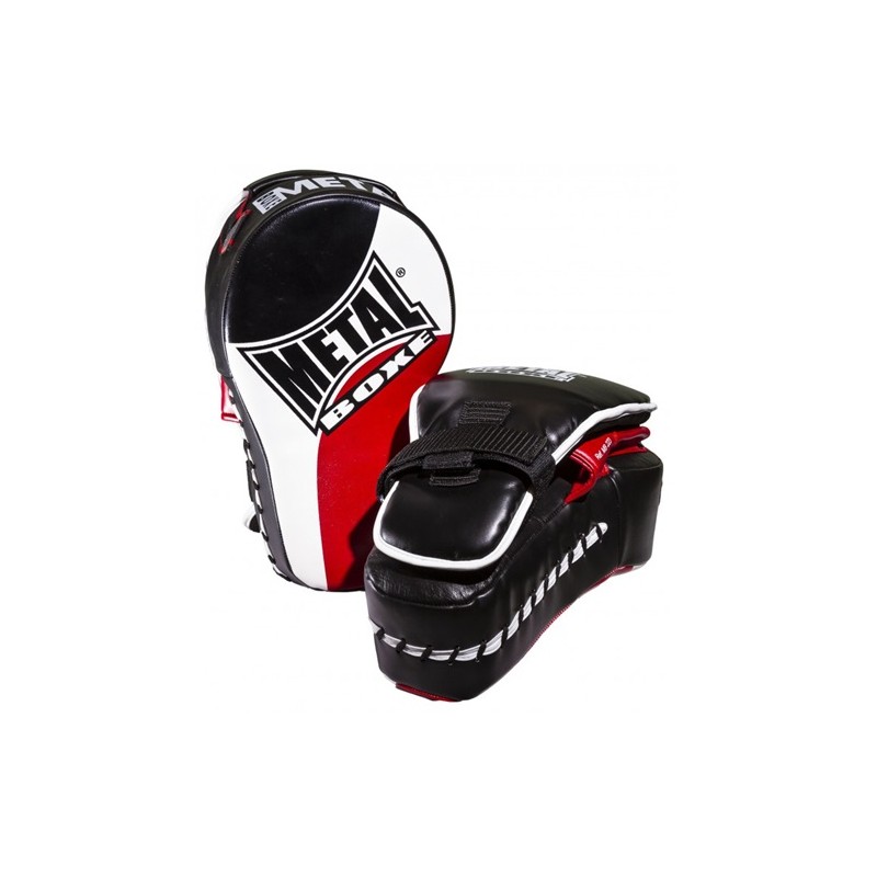 Pao Boxe Thai MB en PU, M (35x18x9cm) - Noir, blanc et rouge