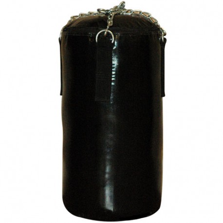 Sac de frappe 60 cm x 35, plein, PVC renf., chaîne+rotule - NOIR
