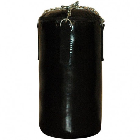 Sac de frappe 60 cm x 35, plein, PVC renf., chaîne+rotule - NOIR