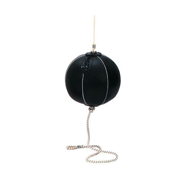 Punching Ball, accrochage sol & plafond, 28cm de diamètre - CUIR NOIR