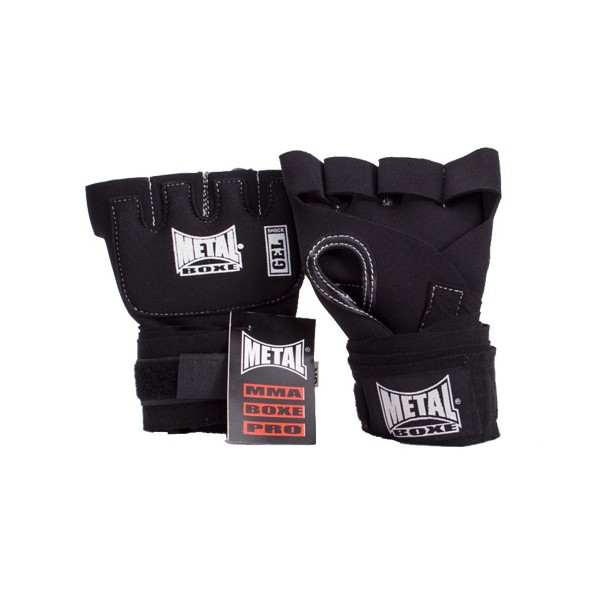 Sous-gants de boxe "Gel Choc" MB, bandes incorporées, T.U. - NOIR