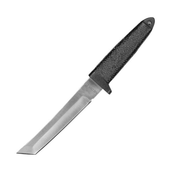 Couteau à lancer "tanto ninja", 28 cm - Acier poli/manche métal noir