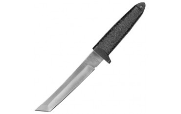 Couteau à lancer "tanto ninja", 28 cm - Acier poli/manche métal noir