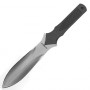 Couteau à lancer manche caoutchouc, 25 cm - Acier poli/manche noir
