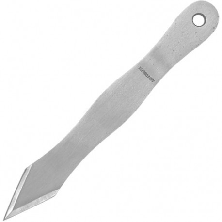 Couteau à lancer "ondulations". 25.5 cm - Acier poli
