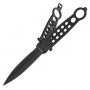 Couteau papillon "Balisong" MTECH (13 cm fermé, lame 10 cm) - Noir