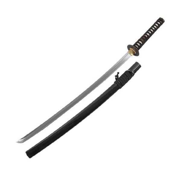 Katana tranchant Practical, acier forgé 69 cm, four. laqué noir