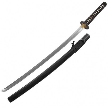 Katana tranchant Practical, acier forgé 76 cm, four. laqué noir