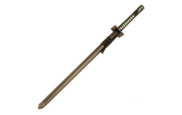 Katana Ninja tranch, lame acier 440 de 61 cm, fourreau plastique noir