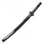 Wakizashi tranchant gorge lame carbone forgée 50cm, four. laqué noir