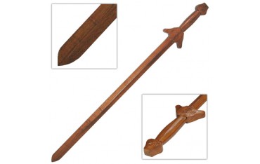 Epée chinoise chêne rouge 1 seul morceau, 69 cm