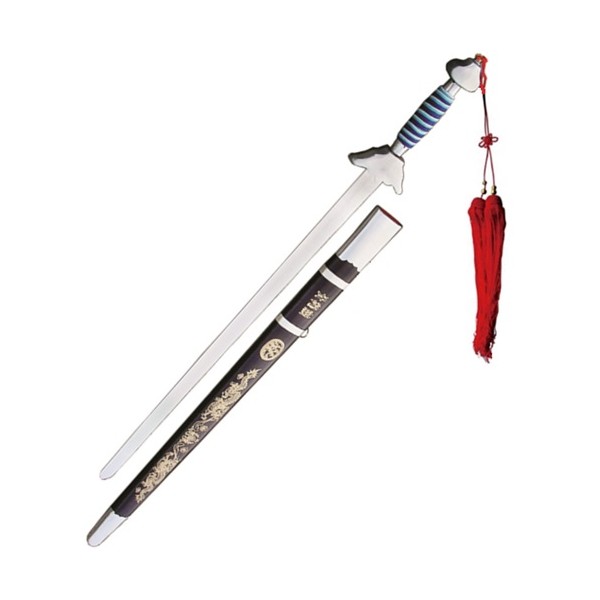 Epée chinoise flexible avec fourreau, lame métal 76 cm