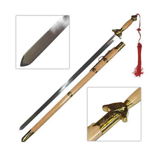 Epée chinoise semi-flexible avec fourreau, lame métal 86 cm