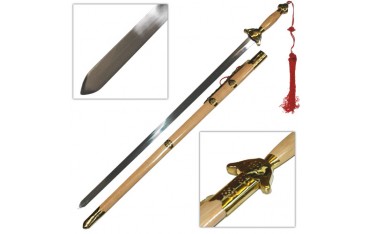 Epée chinoise semi-flexible avec fourreau, lame métal 86 cm