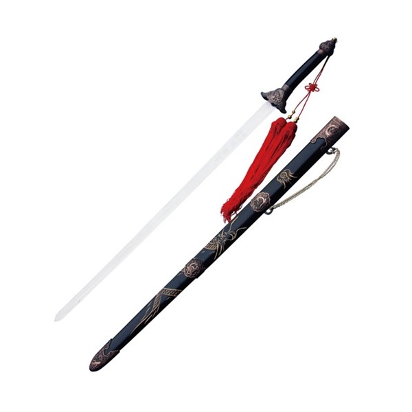 Epée chinoise semi-flexible avec fourreau, lame métal 76 cm
