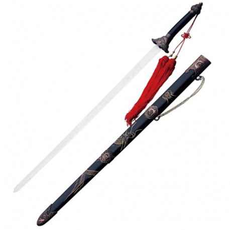 Epée chinoise semi-flexible avec fourreau, lame métal 76 cm