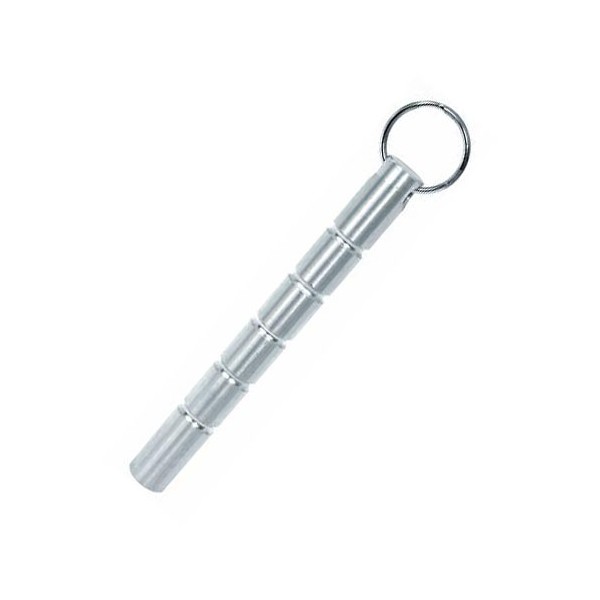Kubotan, bâton de défense/porte clés en aluminium, 14 cm - Argent