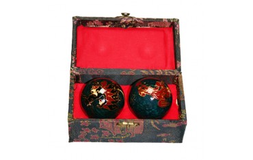 Boules chinoises de santé, la paire décorée en boîte (mod. aléatoire)