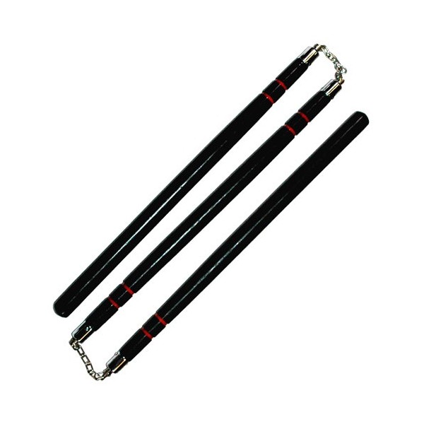 Bâton 3 sections coul noire (2 anneaux), 60 cm x 3 - Chaîne à rotule