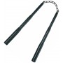 Nunchaku métal 28cm rétractab. 11cm, NOIR + poch. - Chaîne à rotule