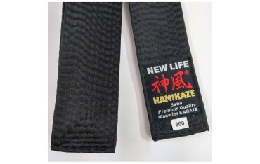 Ceinture piquée KAMIKAZE, satin - NOIR