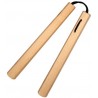 Nunchaku octogonal, 30 cm, chêne blanc vernis - Corde