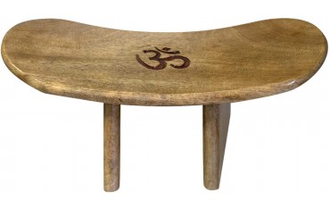 Banc méditation Shogi "OM", incliné, L.40 x l.20 x h.20cm - Bois Manguier