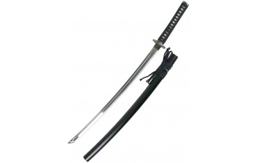 Iaito JAPON Ami Koshirae, lame à gorge de 67,5 cm, fourreau noir à grains