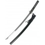 Iaito JAPON Ami Koshirae, lame à gorge de 70,5 cm, fourreau noir à grains