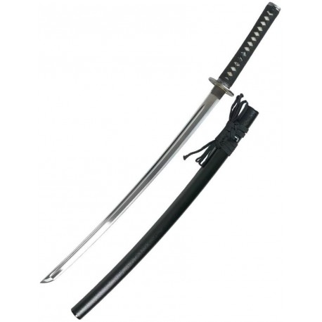 Iaito JAPON Ami Koshirae, lame à gorge 70,5 cm, fourreau noir grains