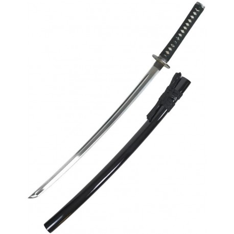 Iaito JAPON Ami Koshirae, lame à gorge de 67,5 cm, fourreau laqué noir